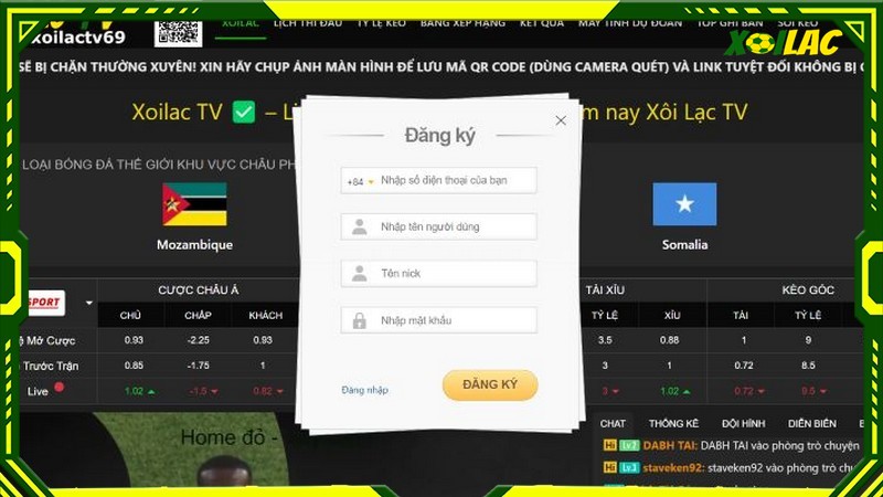 Cách tạo tài khoản người dùng tại Xoilac