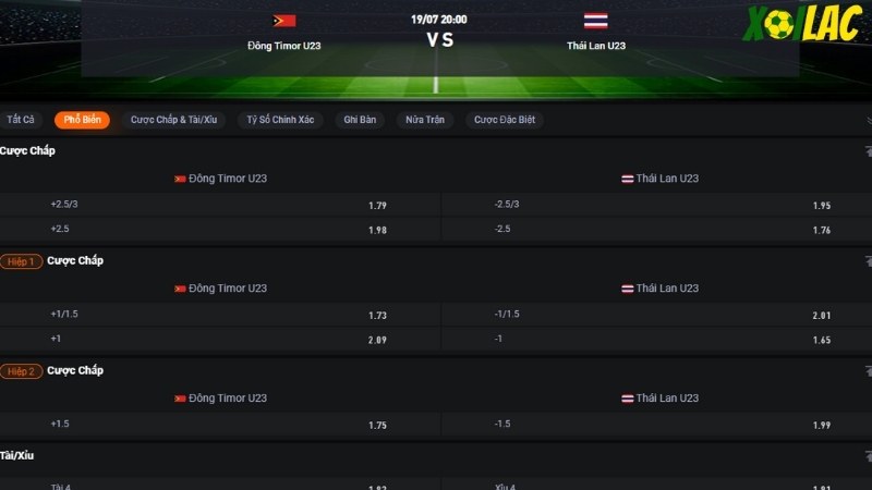U23 Đông Timor vs U23 Thái Lan